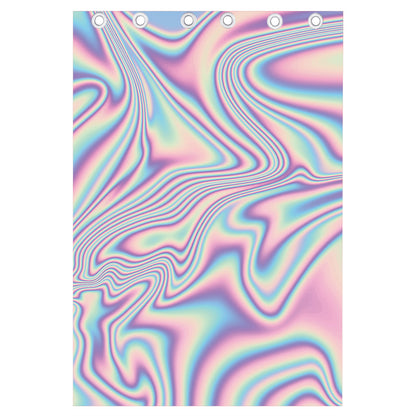 Psychedelic Holographic Print Curtain