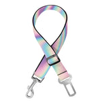 Psychedelic Holographic Print Dog Seat Belt