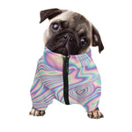Psychedelic Holographic Print Dog Zip Up Jacket
