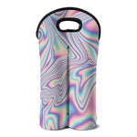 Psychedelic Holographic Print Double Neoprene Wine Tote