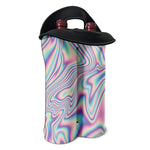 Psychedelic Holographic Print Double Neoprene Wine Tote