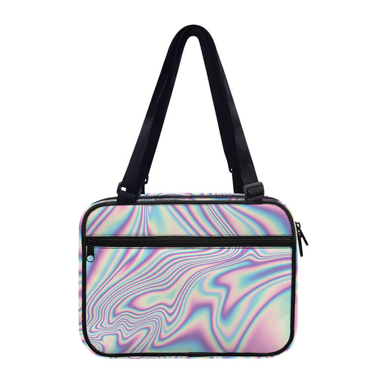 Psychedelic Holographic Print Double Strap Bible Bag