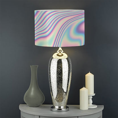 Psychedelic Holographic Print Drum Lamp Shade