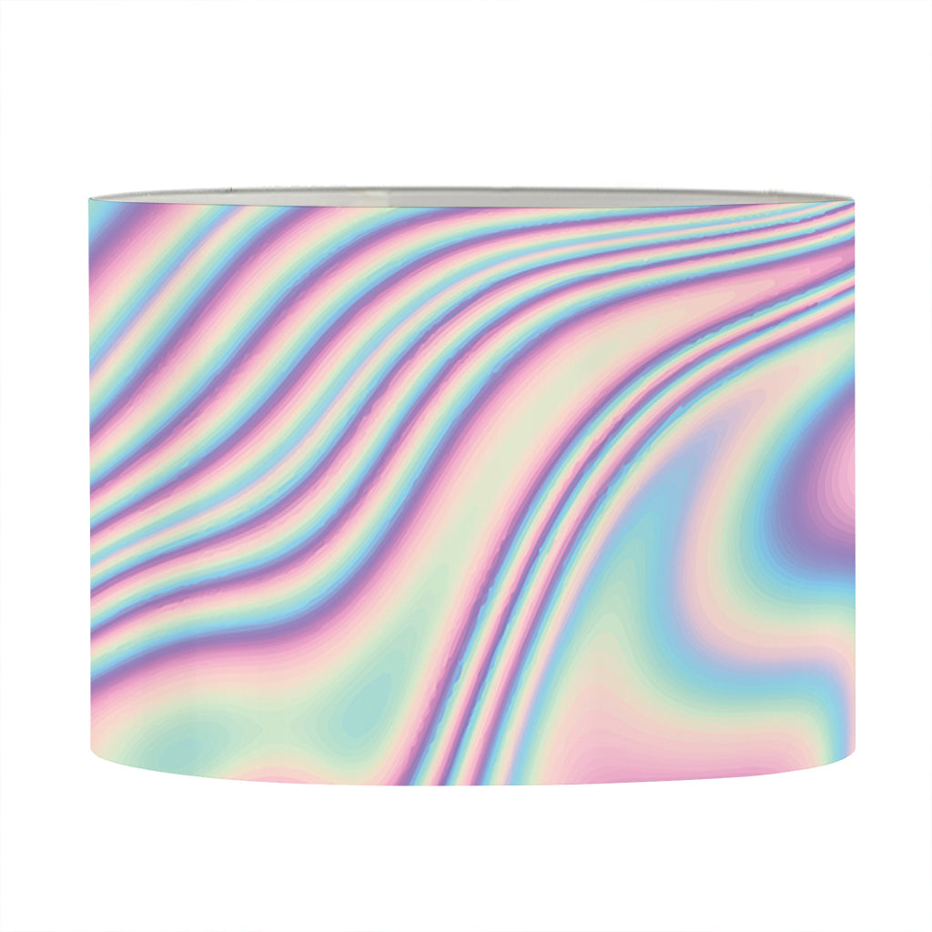 Psychedelic Holographic Print Drum Lamp Shade