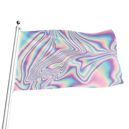 Psychedelic Holographic Print Flag