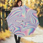 Psychedelic Holographic Print Foldable Umbrella