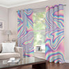 Psychedelic Holographic Print Grommet Curtains