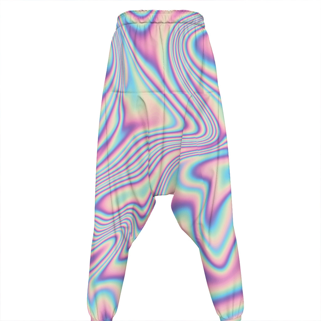 Psychedelic Holographic Print Hammer Pants