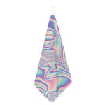 Psychedelic Holographic Print Hand Towel