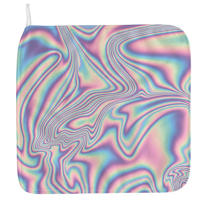 Psychedelic Holographic Print Hand Towel
