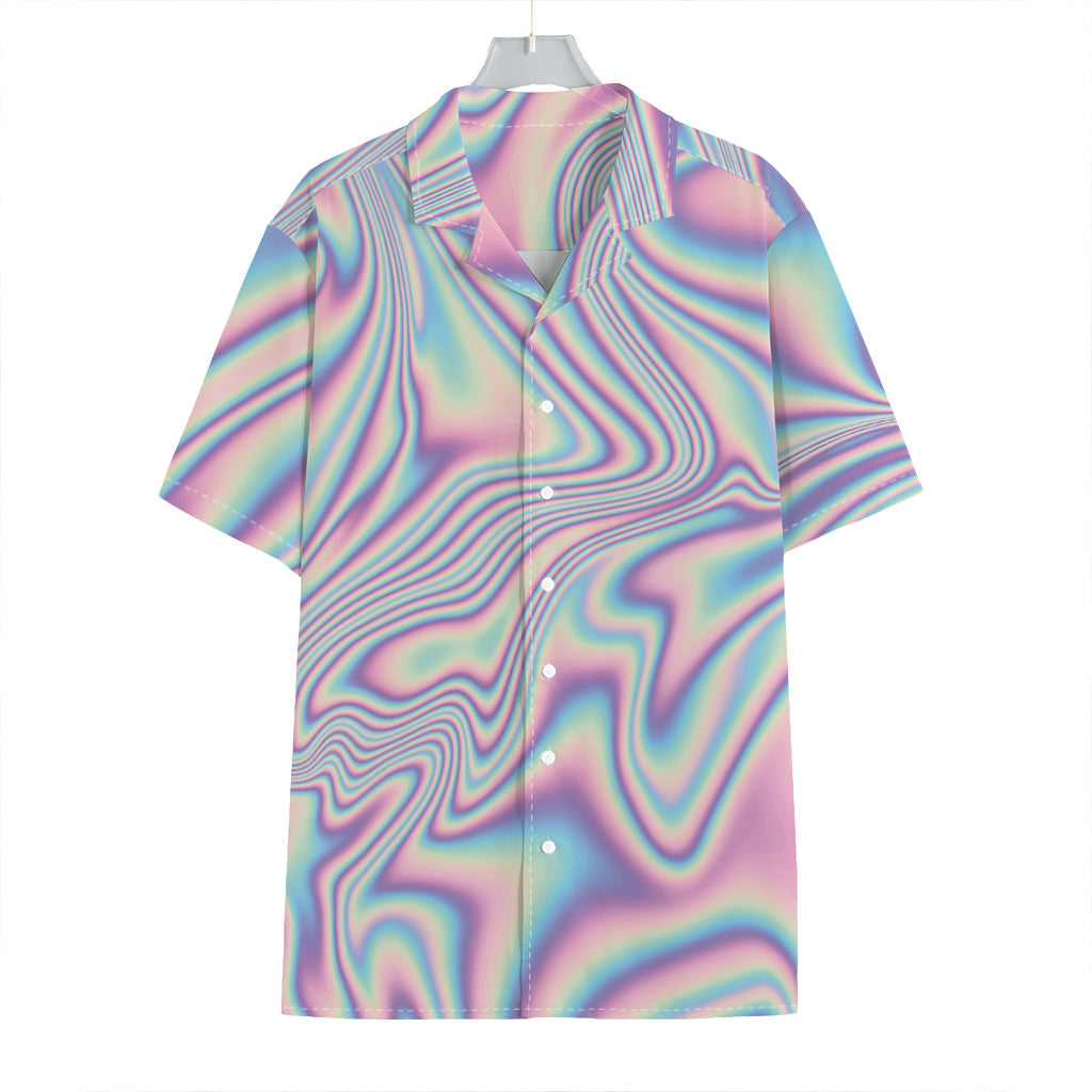 Psychedelic Holographic Print Hawaiian Shirt
