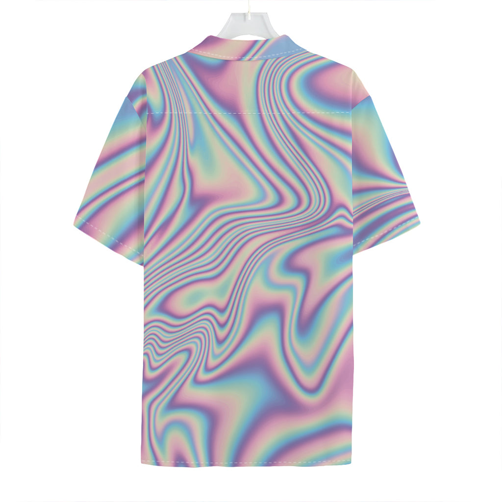 Psychedelic Holographic Print Hawaiian Shirt