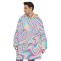 Psychedelic Holographic Print Hoodie Blanket