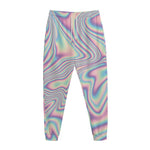 Psychedelic Holographic Print Jogger Pants