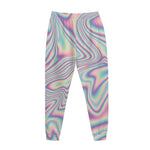 Psychedelic Holographic Print Jogger Pants