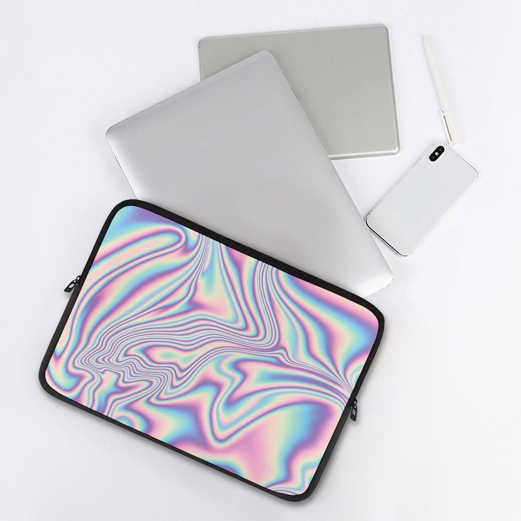 Psychedelic Holographic Print Laptop Sleeve