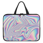 Psychedelic Holographic Print Laptop Sleeve With Handle