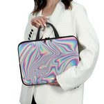 Psychedelic Holographic Print Laptop Sleeve With Handle