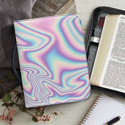 Psychedelic Holographic Print Leather Bible Cover