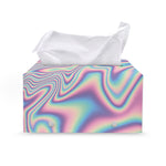 Psychedelic Holographic Print Leather Tissue Box Cover