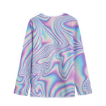 Psychedelic Holographic Print Long Sleeve Short Coat