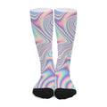 Psychedelic Holographic Print Long Socks