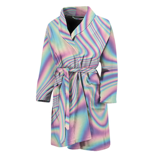 Psychedelic Holographic Print Men's Bathrobe