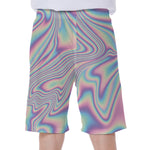 Psychedelic Holographic Print Men's Beach Shorts