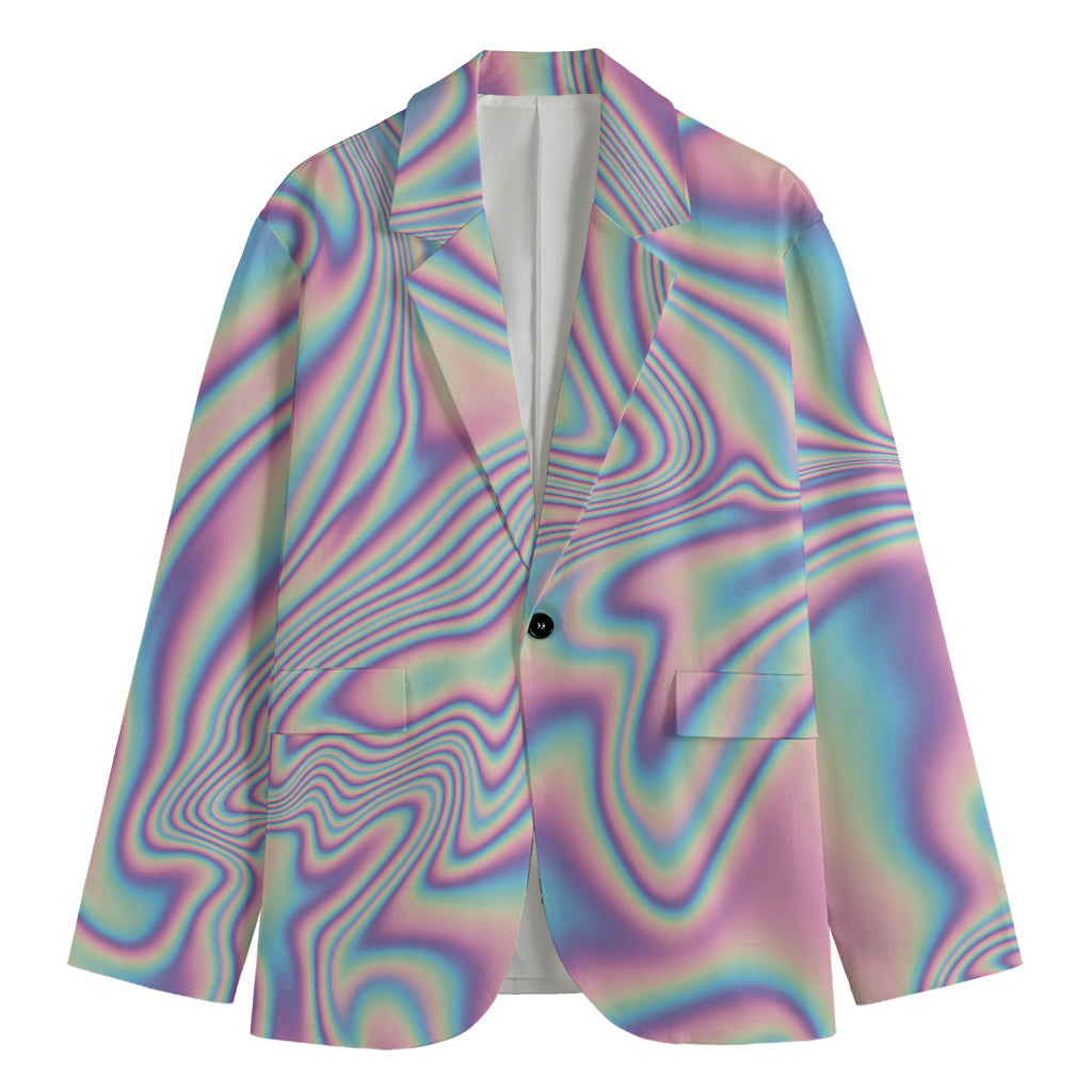 Psychedelic Holographic Print Men's Blazer