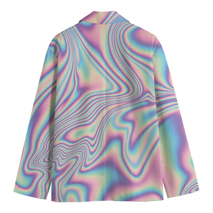 Psychedelic Holographic Print Men's Blazer