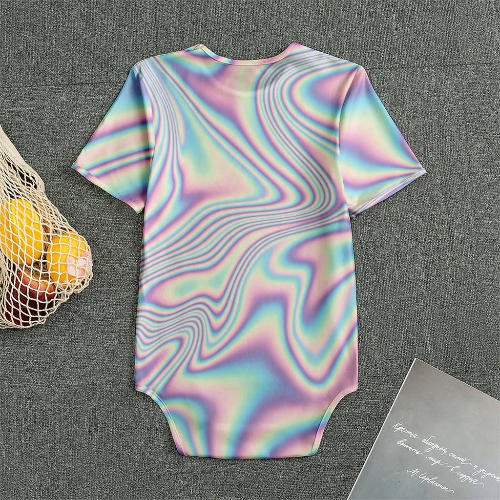 Psychedelic Holographic Print Men's Bodysuit