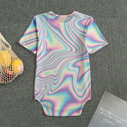 Psychedelic Holographic Print Men's Bodysuit