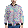 Psychedelic Holographic Print Men's Bomber Jacket