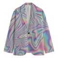 Psychedelic Holographic Print Men's Cotton Blazer
