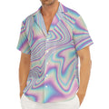 Psychedelic Holographic Print Men's Deep V-Neck Shirt