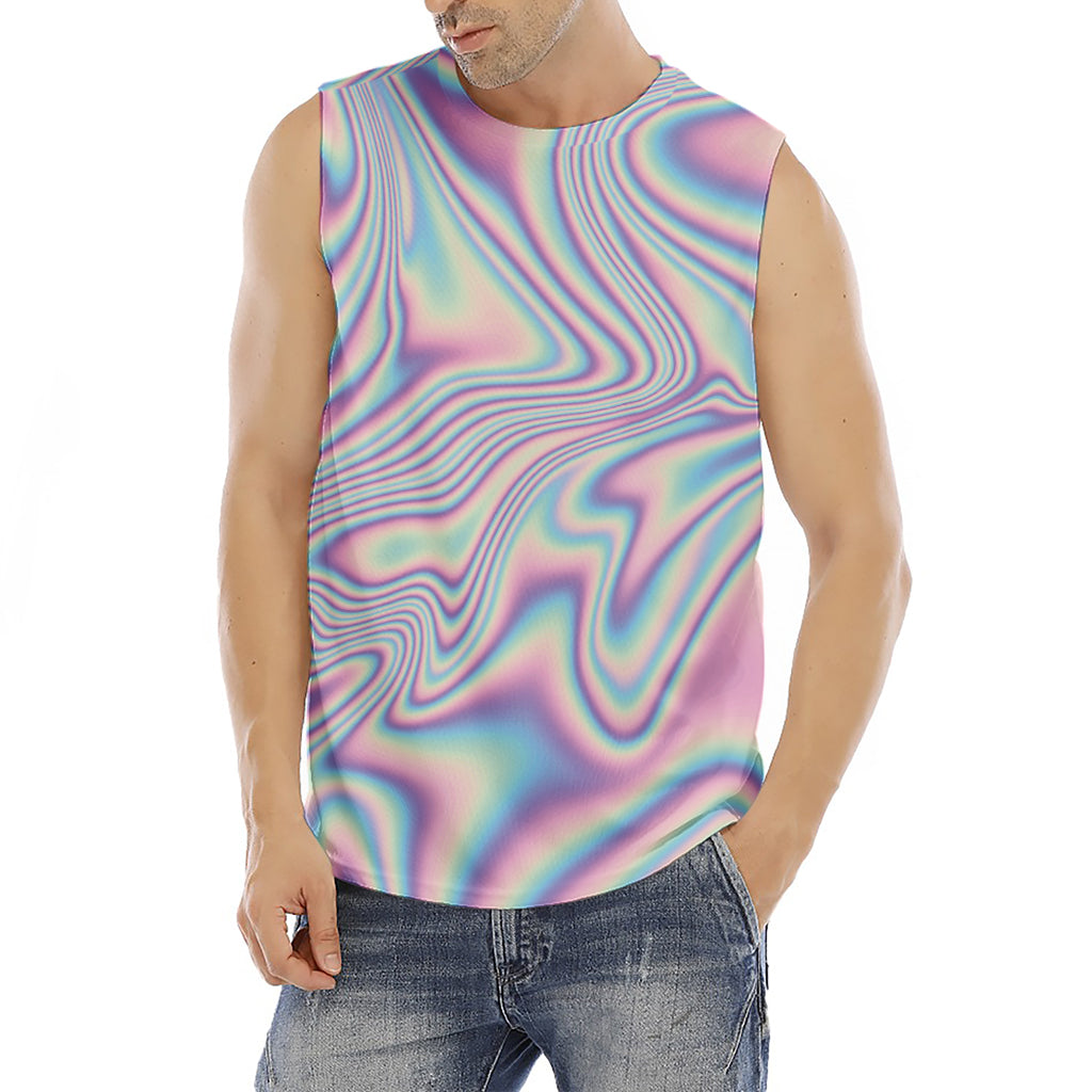 Psychedelic Holographic Print Men's Fitness Tank Top