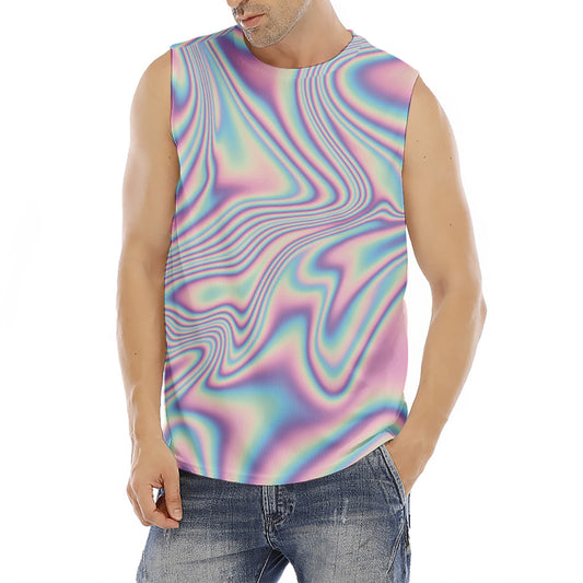 Psychedelic Holographic Print Men's Fitness Tank Top
