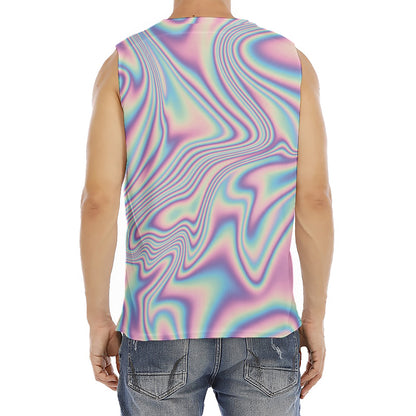 Psychedelic Holographic Print Men's Fitness Tank Top