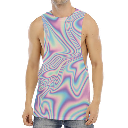 Psychedelic Holographic Print Men's Muscle Tank Top