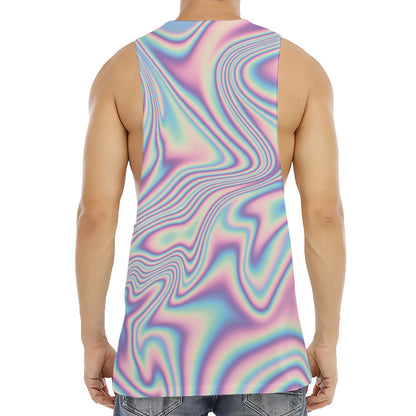 Psychedelic Holographic Print Men's Muscle Tank Top