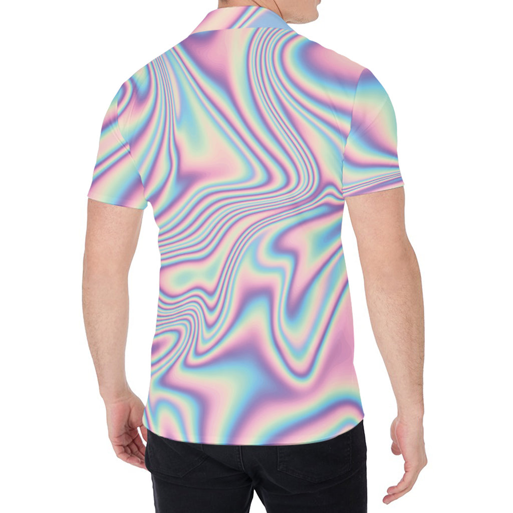 Psychedelic Holographic Print Men's Shirt