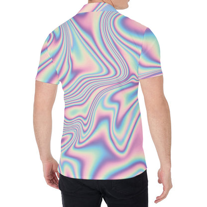 Psychedelic Holographic Print Men's Shirt