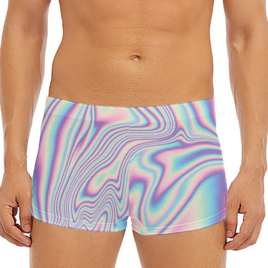 Psychedelic Holographic Print Men's Short Boxer Briefs