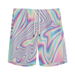 Psychedelic Holographic Print Men's Sports Shorts