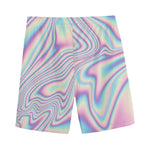 Psychedelic Holographic Print Men's Sports Shorts