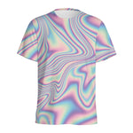 Psychedelic Holographic Print Men's Sports T-Shirt