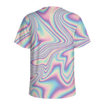 Psychedelic Holographic Print Men's Sports T-Shirt