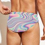 Psychedelic Holographic Print Men's Swim Briefs