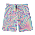 Psychedelic Holographic Print Men's Swim Trunks