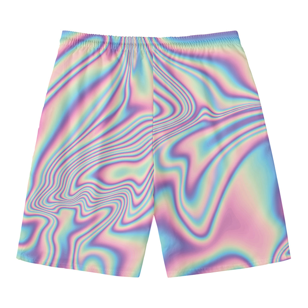 Psychedelic Holographic Print Men's Swim Trunks